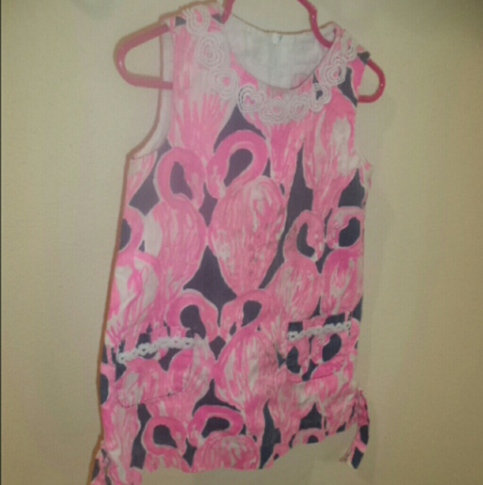 Lilly Pulitzer toddler girls flamingos dress sz 3!